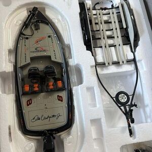 Nascar Remote Control Boat with Trailer - Black and Gray Castaway